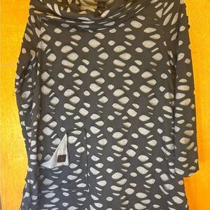 Ali Miles Black and Gray Cowl Neck Sweater